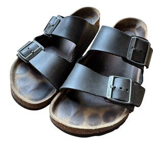 Birkenstock Arizona Black oiled Leather Sandals Size EU 39 US 8.5